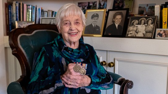Gwenda Garde (nee Moulton),  102, at home in Orange, served in the Women’s Royal Australian Naval Service. 