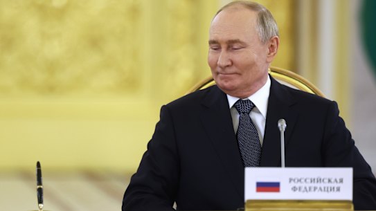 Russian President Vladimir Putin hosts a meeting the day after he turned 72.