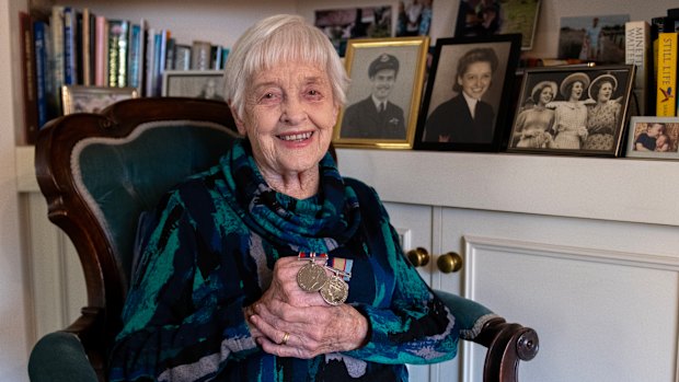 Gwenda Garde (nee Moulton),  102, at home in Orange, served in the Women’s Royal Australian Naval Service. 