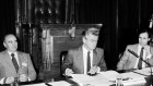 Bob Hawke and Paul Keating at the Economic Summit in Canberra in 1983.