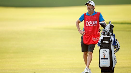 Viktor Hovland’s caddie, Australian Shay Knight.