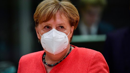 German Chancellor Angela Merkel at the crunch summit in Brussels. 
