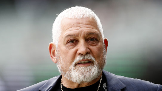 Mick Gatto at Shane Warne’s meorial service in March.