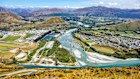 The panoramic entry to Queenstown, New Zealand.