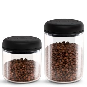 Vacuum sealed coffee containers like these from Fellow keep beans fresher for longer.