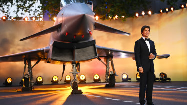 Now at number nine in the all-time Australian box office: Tom Cruise at the UK Premiere of Top Gun: Maverick in London.