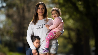 The system doesn't encourage mothers to return to work, says Valerie Jackson with Talia, 3, and Chloe, 2. 