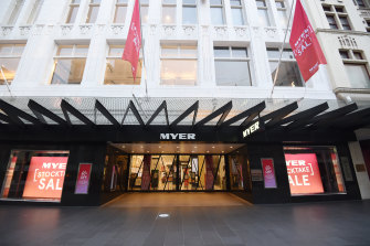 Myer was closed in Melbourneâs deserted Bourke Street Mall on Saturday.