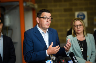 Victorian Premier Daniel Andrews. The state eased coronavirus restrictions with a higher number of daily cases than NSW. 