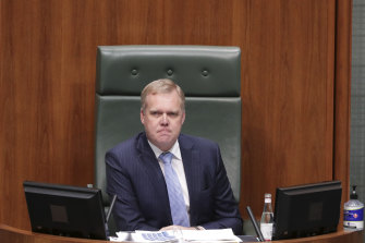 Tony Smith in the chair during question time.