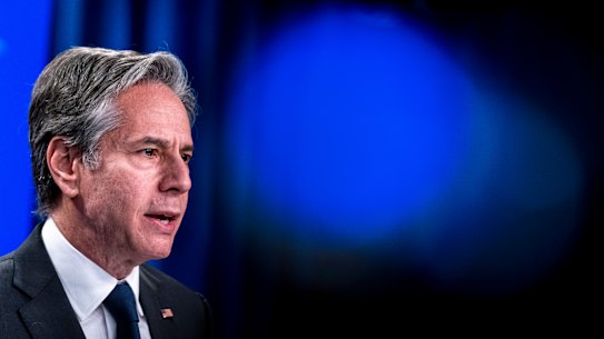 Tough words: Secretary of State Antony Blinken.