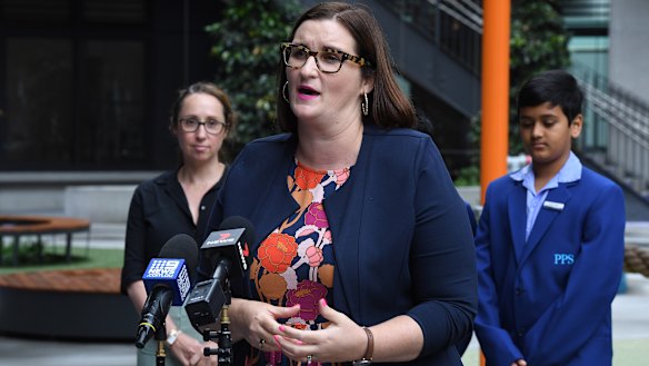 Education Minister Sarah Mitchell is looking for student teachers and retirees to work as tutors. 