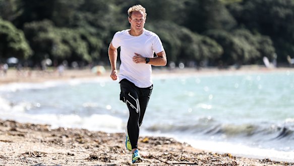 Jamie Hunt, co-founder of 2XU, running in New Zealand.