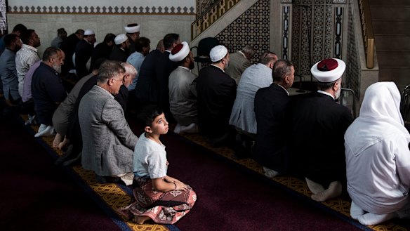 The Lakemba Mosque during Prime Minister Scott Morrison's visit on Saturday.