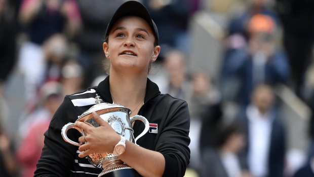 Ashleigh Barty after her French Open win. 