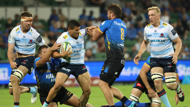 Izaia Perese was a stand-out in a beaten Waratahs side on Saturday night.