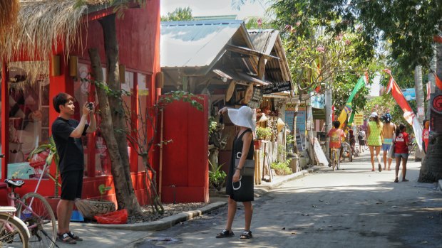 A usually busy street on Gili Air, one of the three tiny Gili islands to the north of Lombok.