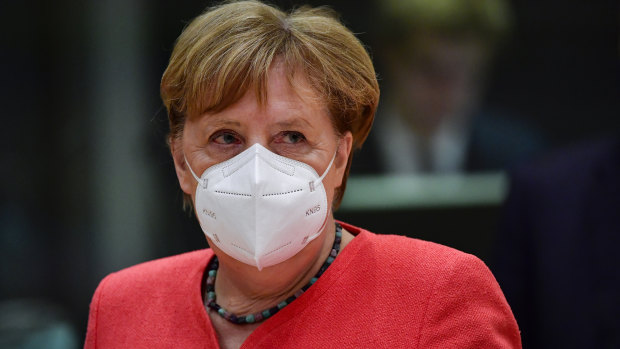 German Chancellor Angela Merkel at the crunch summit in Brussels. 