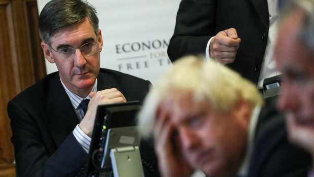 Jacob Rees-Mogg, Conservative MP, and Boris Johnson, former foreign secretary.