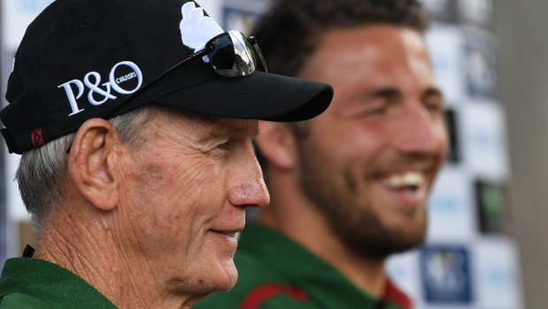 Funny Bunny: Wayne Bennett gets a laugh at his press conference.