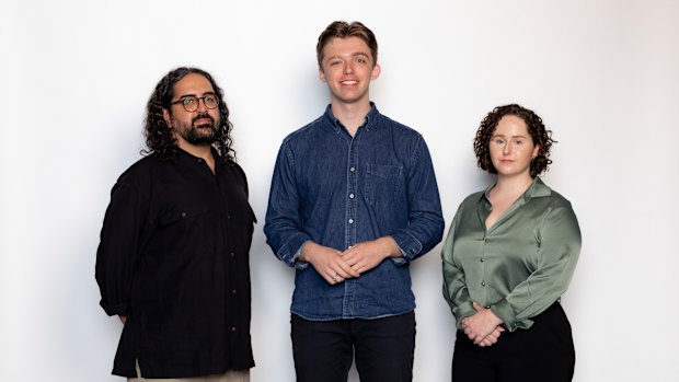 The Sydney Morning Herald’s Parramatta bureau team: Mostafa Rachwani, Anthony Segaert and Ellie Busby.