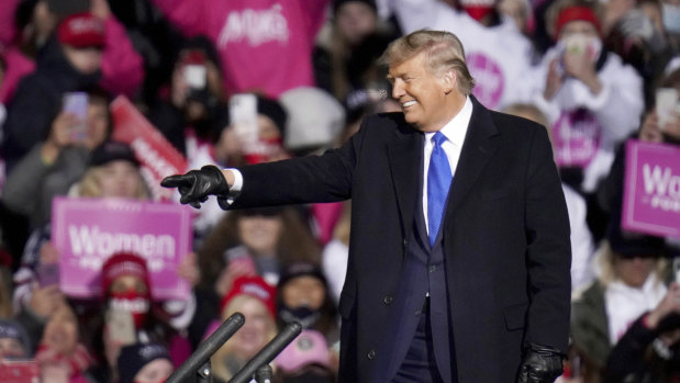 President Donald Trump at a campaign rally in Omaha, Nebraska.