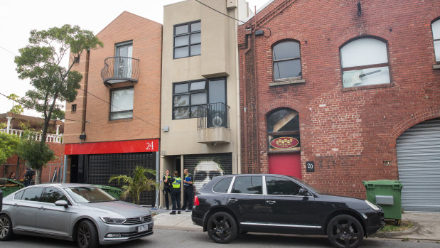 Police raided a property on Lalor Street, Port Melbourne.