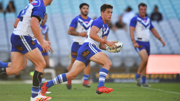 Kyle Flanagan in action for the Bulldogs’ NSW Cup team this season.