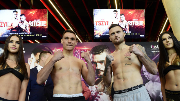 Tim Tszyu and Dwight Ritchie look evenly matched ahead of their super-middleweight showdown.