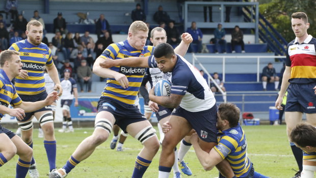 Afa Pakalani takes a carry for Eastwood against Sydney University in 2019.