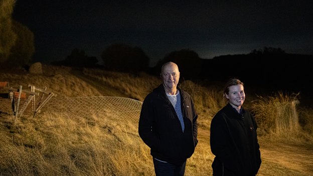 Nigel Sharp, CEO of Odonata Foundation and Annette, their ecologist at the purpose-built sanctuary near Geelong. 