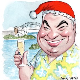 Christmas joy for John Symonds at Point Piper. Illustration: John Shakespeare