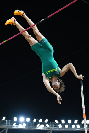 Kurtis Marschall clears the bar in Budapest.