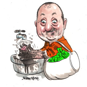 Russel Howcroft was providing creative consulting services to the Minerals Council's COAL21. Illustration: John Shakespeare