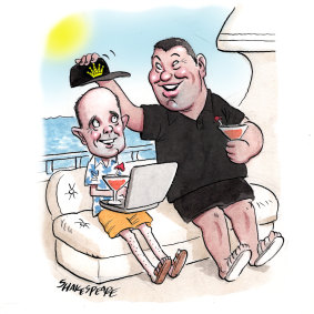 Hamish Douglass and James Packer.