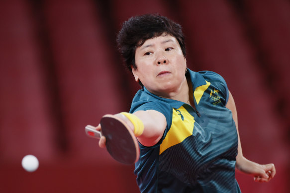 Jian Fang Lay in action on Saturday.