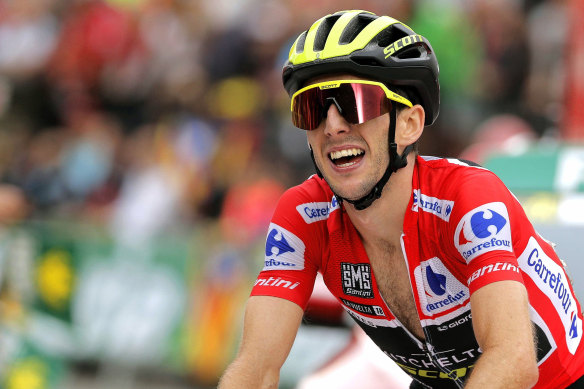 Simon Yates at the 2018 Vuelta a Espana, which he won in a first for his Australian-registered team. 