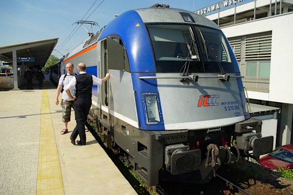 A PKP Intercity train at the station.