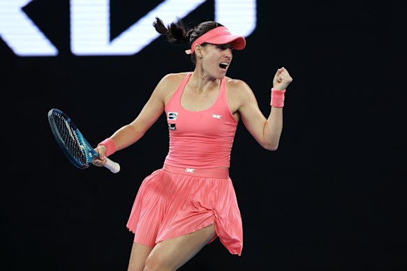Kim Birrell upset American world No.5 Jessica Pegula for her first win at Roland-Garros.