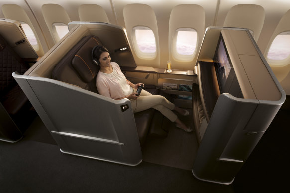 The first-class seats on Singapore Airlines’ Boeing 777-300ER.