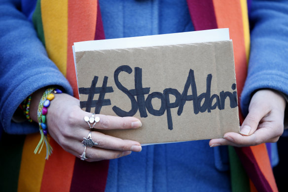 Fridays for the Future activists protested against Siemens' Australian Adani mine project during a demonstration in Germany.