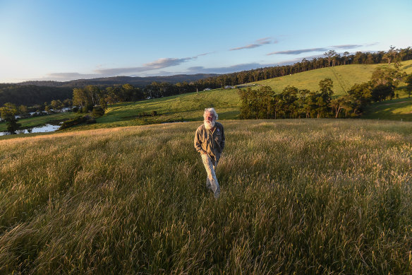 Bruce Pascoe on his property, Yumburra, near Mallacoota.