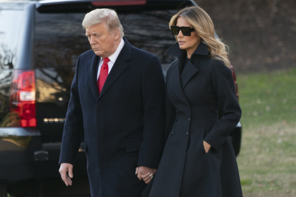 Trying times: US President Donald Trump and First Lady Melania Trump on December 23.
