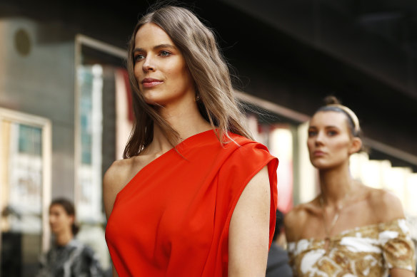 Model Robyn Lawley, pictured during Melbourne Fashion Week, has championed curve fashion.