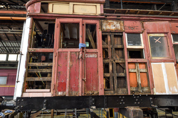 This M93 swing-door suburban motor unit is being restored.