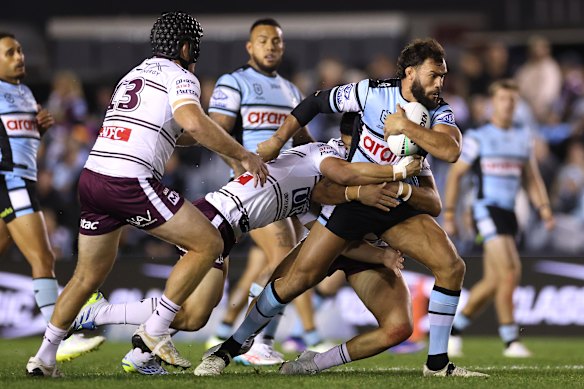 Toby Rudolf in action against Manly.