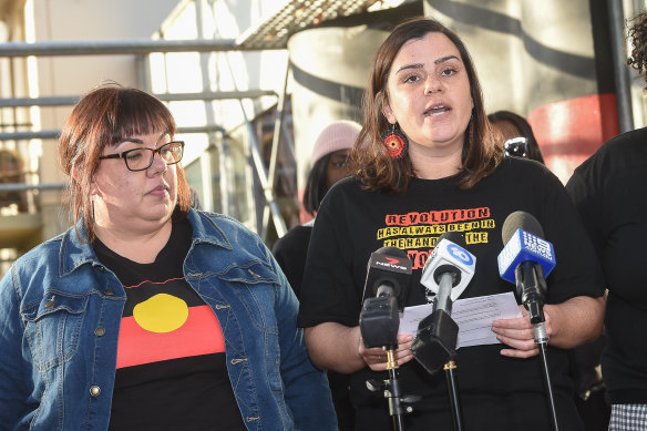 Crystal McKinnon (left) and Meriki Onus were charged with breaching COVID rules by organising a Black Lives Matter rally in June 2020.