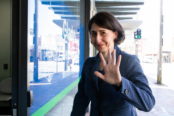 Former NSW premier Gladys Berejiklian outside her Northbridge office on Wednesday.