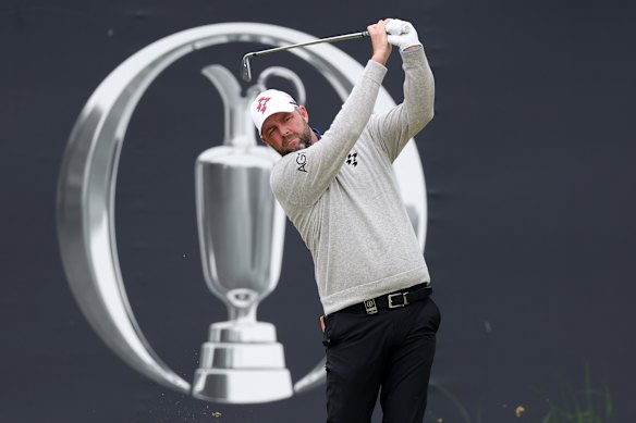 Marc Leishman tees off on the first hole.