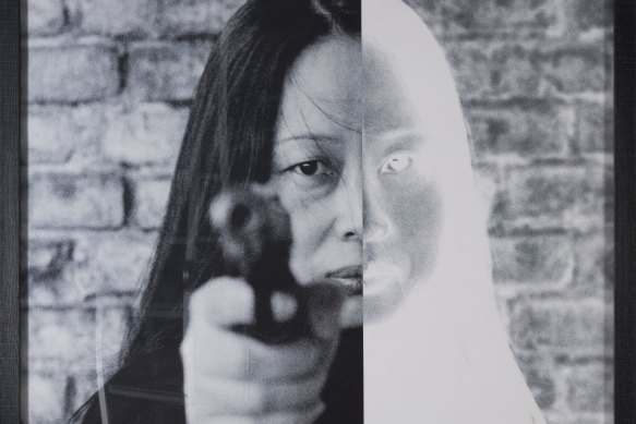 Dialogue (2004), by Xiao Lu, who fired a gun at her own installation.